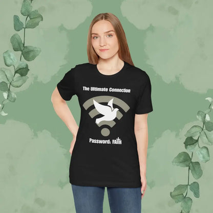 “The Ultimate Connection – Password: FAITH” Christian T Shirt – Bold Tech Inspired Faith Statement T Shirt