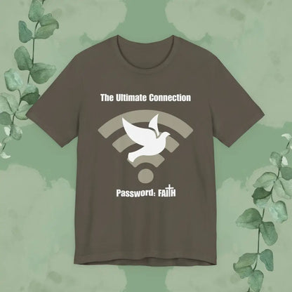 “The Ultimate Connection – Password: FAITH” Christian T Shirt – Bold Tech Inspired Faith Statement Army / XS T Shirt