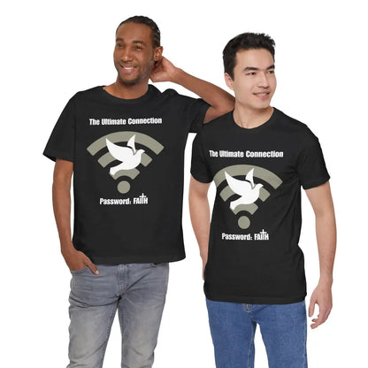 “The Ultimate Connection – Password: FAITH” Christian T Shirt – Bold Tech Inspired Faith Statement T Shirt
