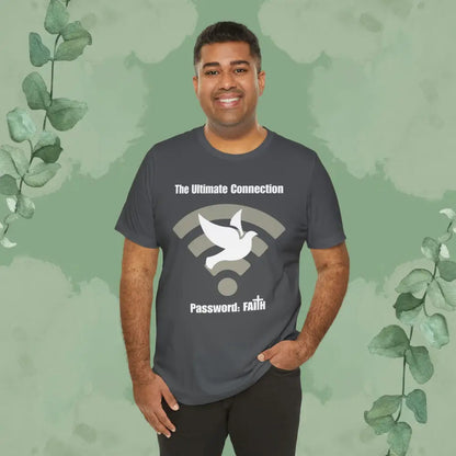 “The Ultimate Connection – Password: FAITH” Christian T Shirt – Bold Tech Inspired Faith Statement T Shirt