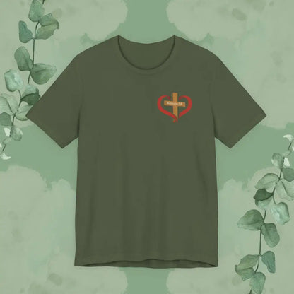 While We Were Still Sinners – Romans 5:8 Tee - Military Green / S - T-Shirt