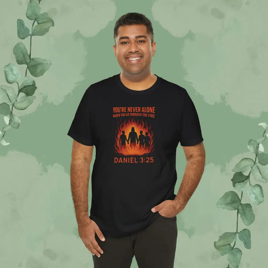 You’re Never Alone – Daniel 3:25 T-Shirt - Black / S - T-Shirt
